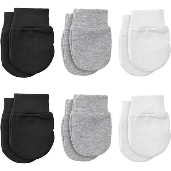 Lusofie 6 Pairs Baby Anti Scratch Mittens Newborn Baby Mittens Infant Toddler